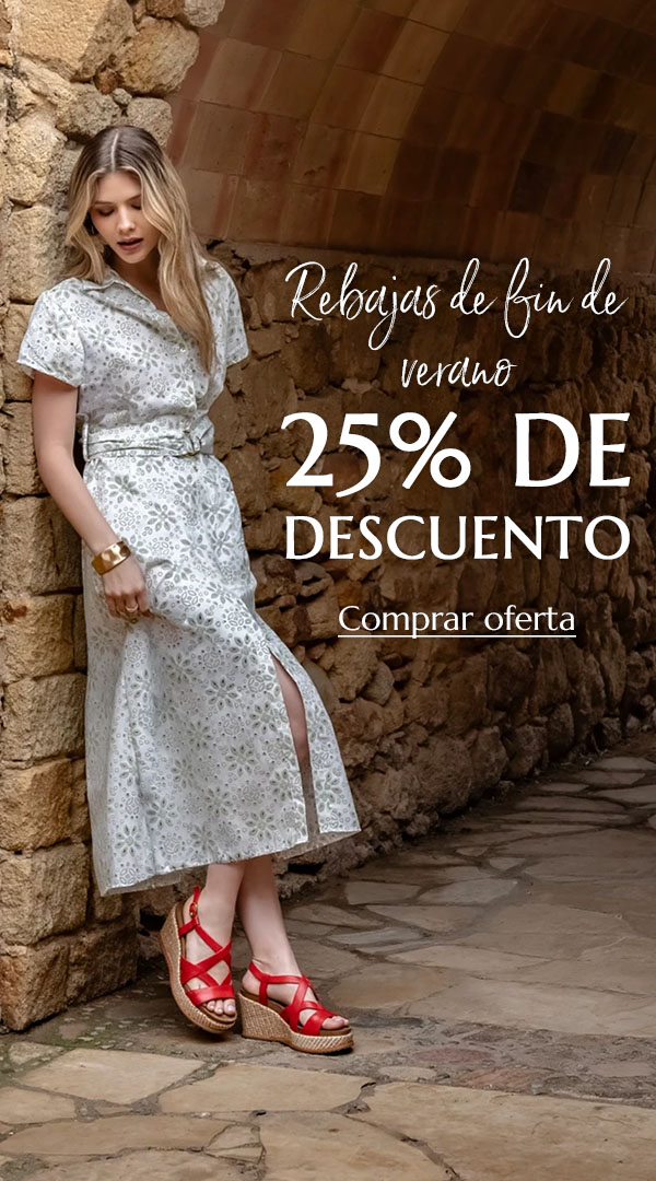  Rebajas de fin de verano. 25% de descuento. Comprar oferta.